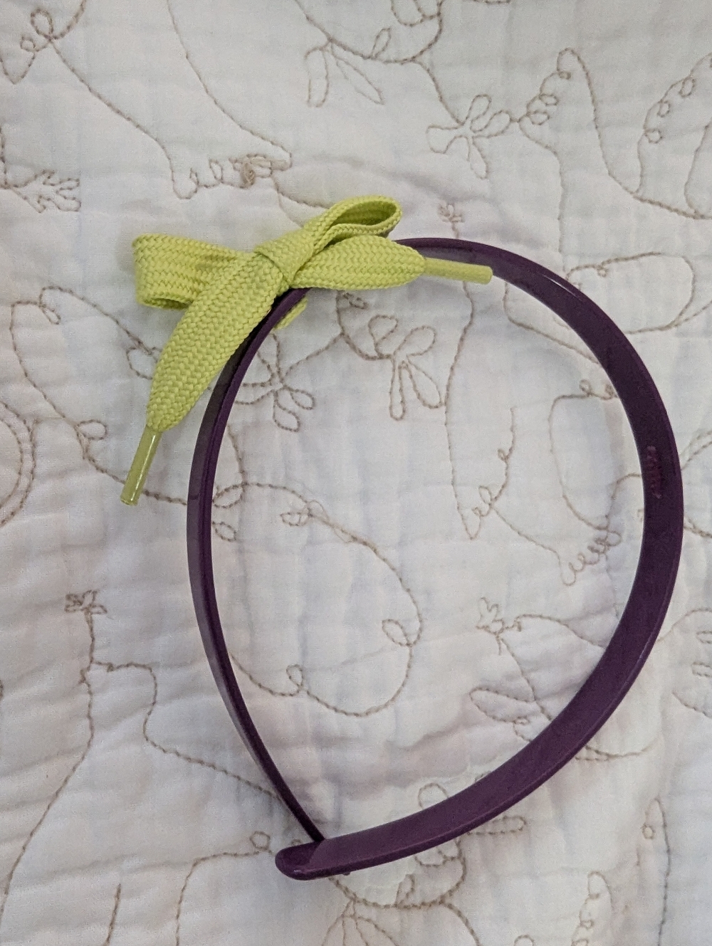 Marc by Marc Jacobs Purple Headband with Lime Bow Accent